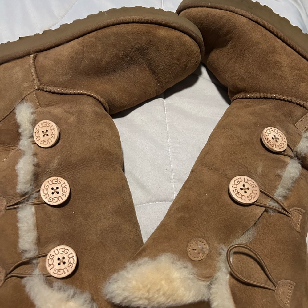 UGG Women's Brown Suede Button Boots
